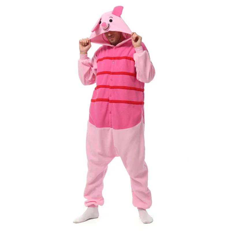 Mono de Halloween, pijamas de Kigurumi de cerdo rosa, Pijama de animales de una pieza para adultos, mono de dibujos animados, ropa de dormir, disfraz de Cosplay de Anime XXL