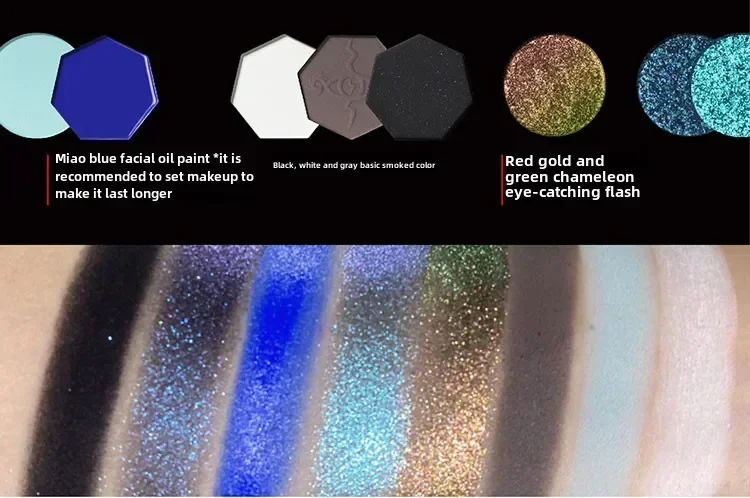 Girlcult Miao Witch Series 8-kleuren oogschaduwpalet Blue Smokey Matte Highlighter Shimmer Glitter Langdurige ogenmake-up