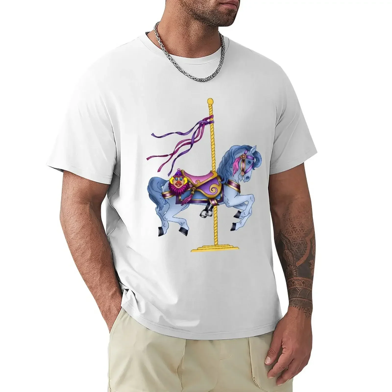 Carousel horse T-Shirt Aesthetic clothing quick-drying slim fit t shirts for men