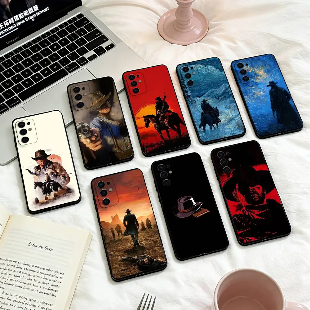R-Red D-Dead Redemption RDR 2 Capa de telefone para Samsung S 25,24,23,22,30,21,10,9,Ultra,Plus,Lite,FE,4,5 G Capa preta macia