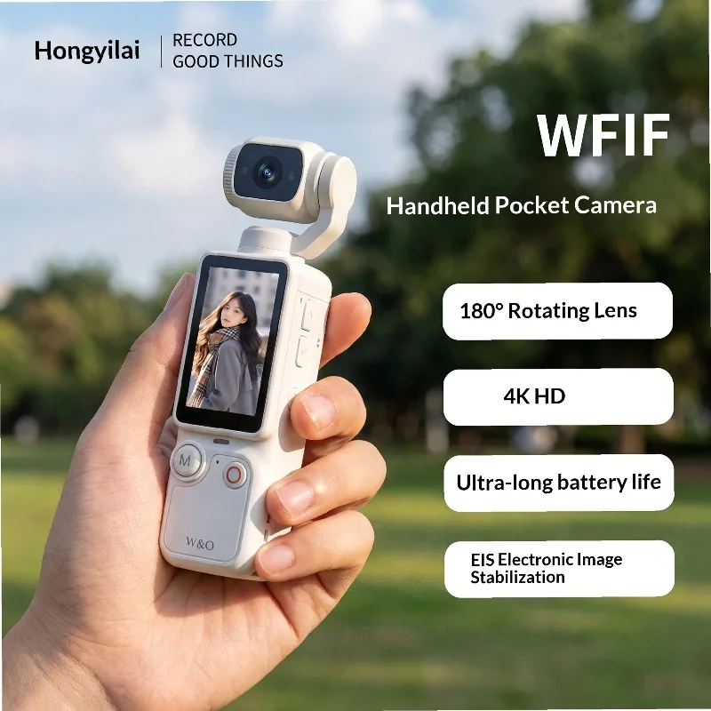 

4K HD Anti-Shake Gimbal Camera, Portable Pocket Vlog Camera for Outdoor Sports Travel Recording
