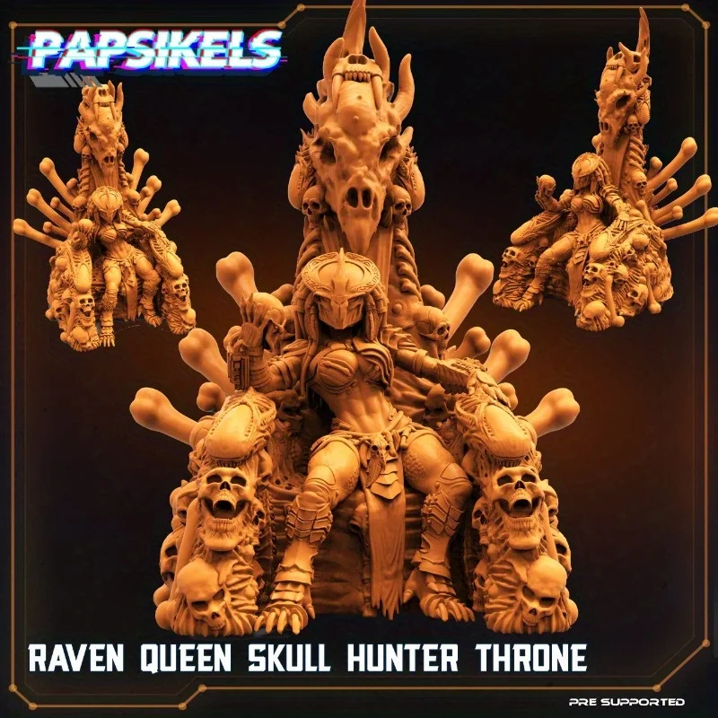 Raven Queen Hunter Skull Throne - 3D เรซิ่น Miniature Figurine, ABS Crafted, เหมาะสําหรับตกแต่งห้องและนักสะสมมากกว่า 14