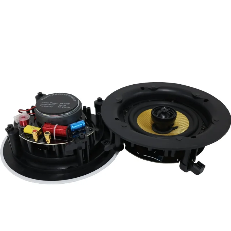 High fidelity 60W * 2 Bluetooth ceiling speaker amplifier, top wireless home theater speaker, cone material