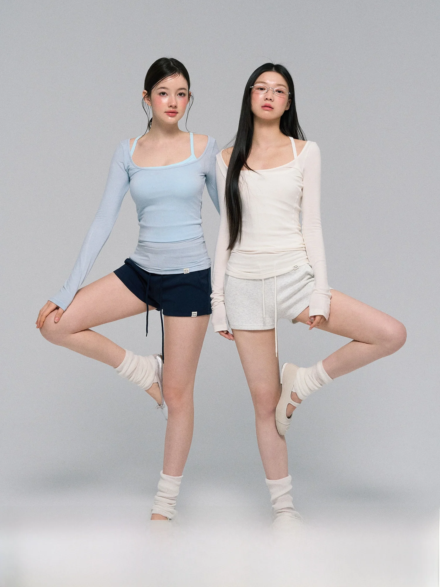 NEAT Simple Series Dstring Orps Feminino Verão Solto Versátil Esportes Calças Quentes Calças Casuais Poliéster Mistura de Algodão