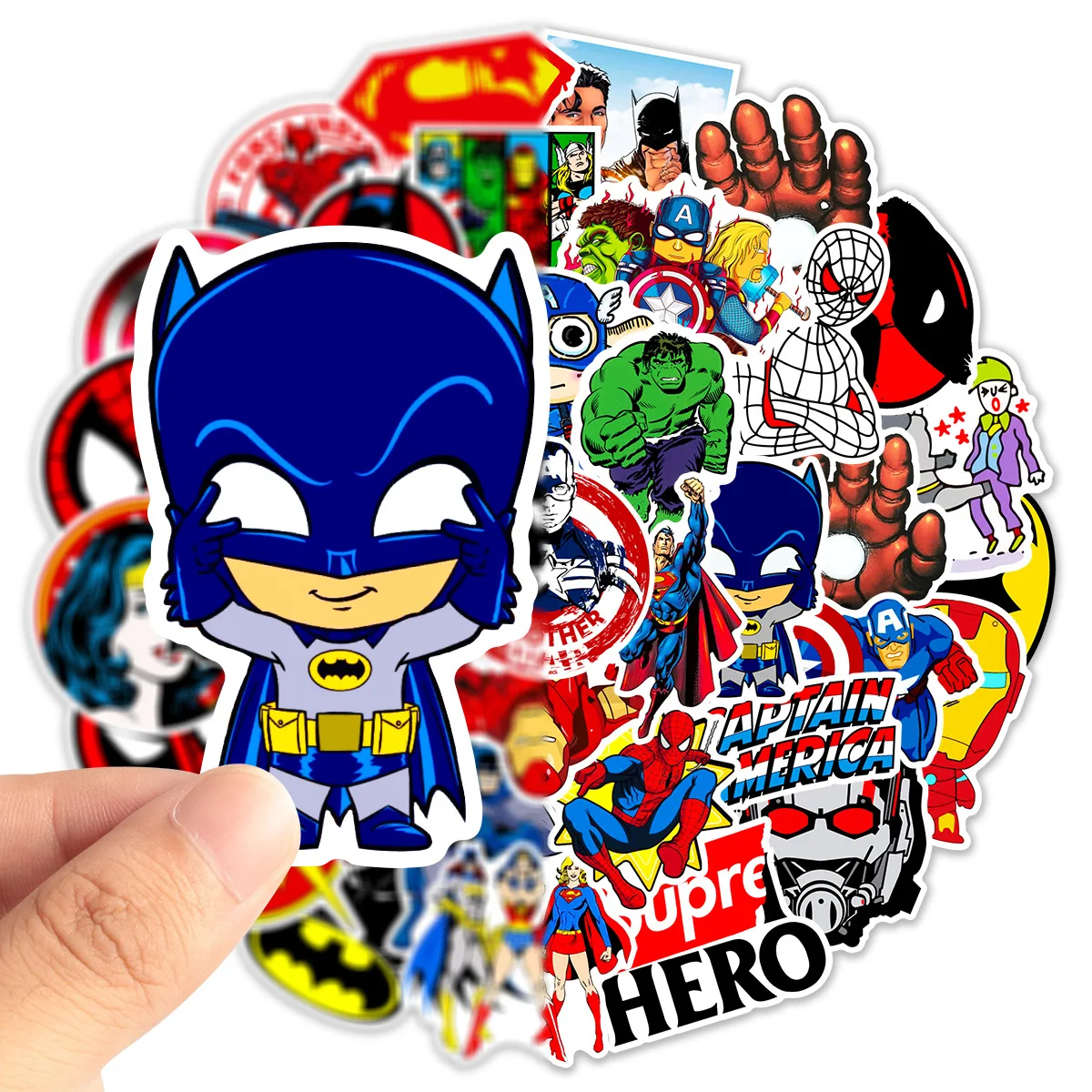 50Pcs Cute Marvel The Avengers Super Hero Stickers Aesthetic Motorcycle Phone Car Laptop Cartoon Sticker Decal Kids Toy