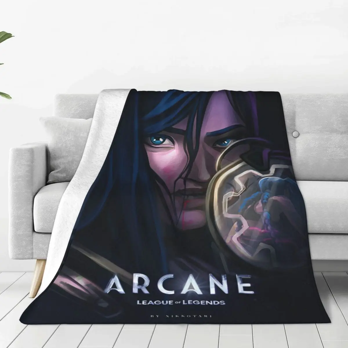 Arcane Caitlyn Game Blanket Soft Novelty Plush Bedding Throws For Couch Chair Sofa Bed Travel Office Flannel Bedspread Bed Cover