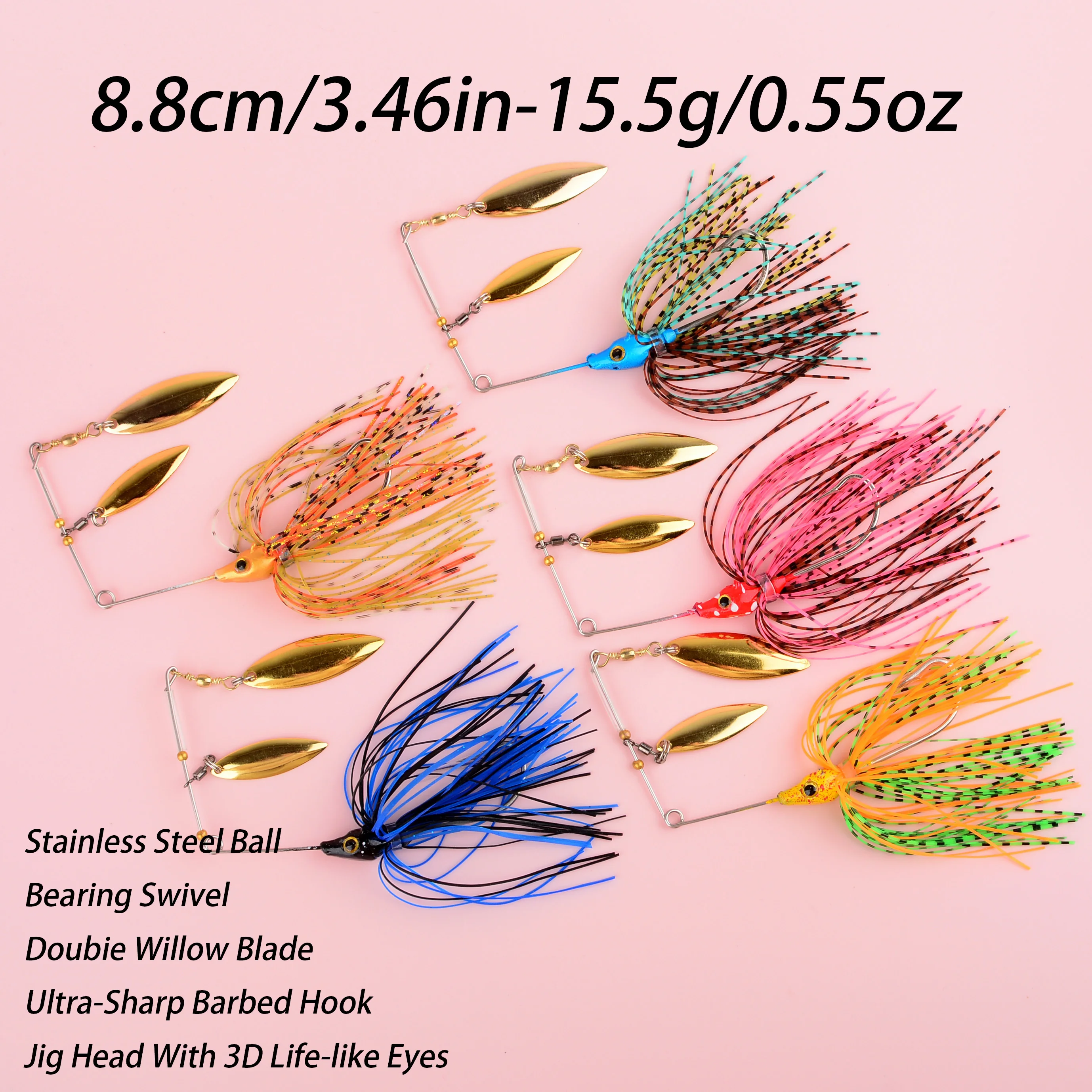 Señuelo Spinnerbait y wobbler para lucio con lentejuelas de metal - imagen 4