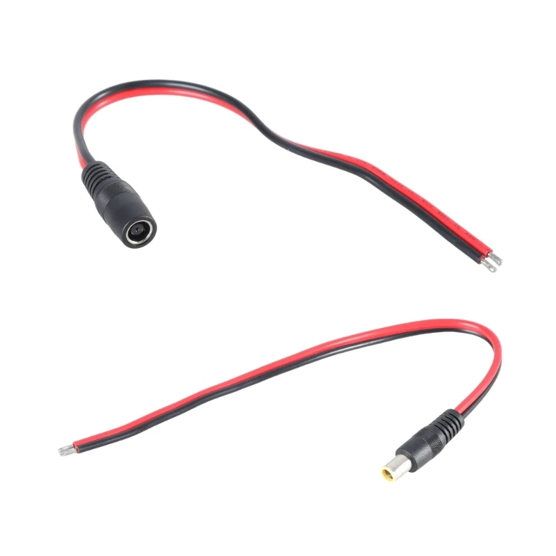 DC7909 Power Pigtails Cable 8mm Male/Female Plug to Bare Wire Repair Cable Open End Power Wire Supply Barrels Connector