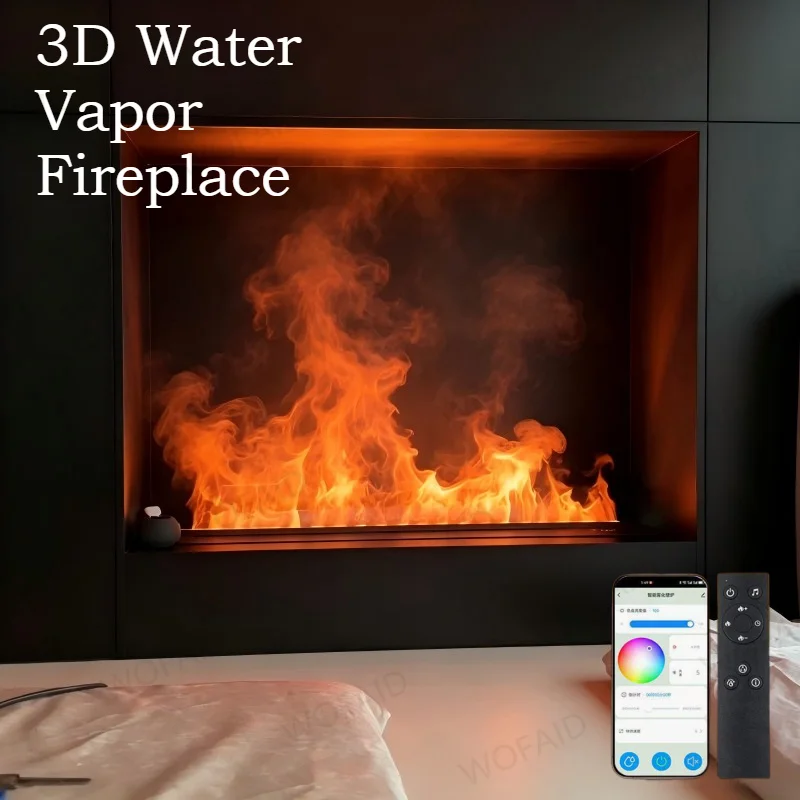 Customizable Size Water Vapor Fireplace Water Vapor Fireplace with Auto Shut Off When Water Low Sensor Protection firebox