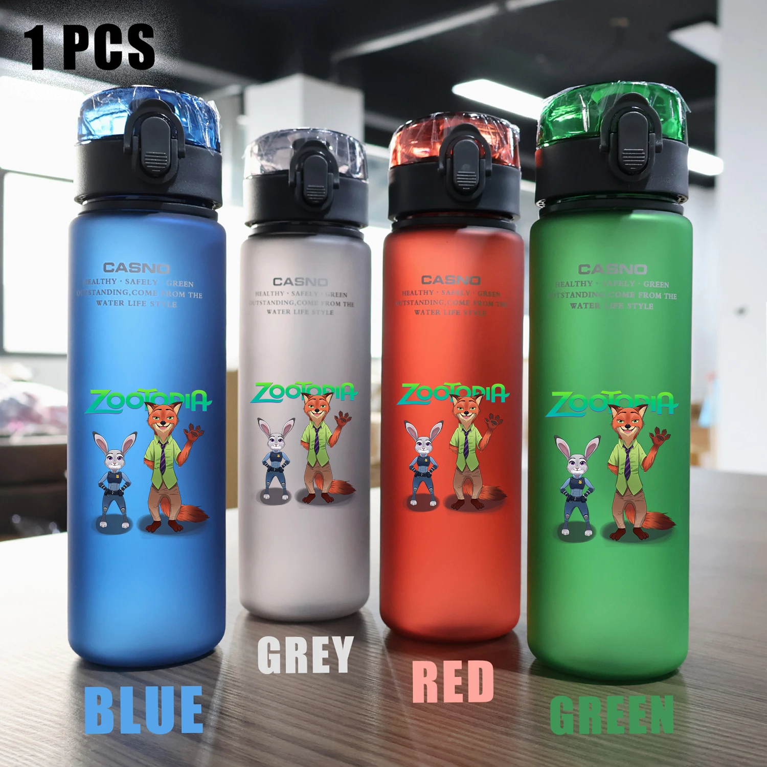 560ml Disney Zootopia Zootropolis Large Capacity Outdoor Portable Plastic Sports Water Bottle Fitness Off Road Cycling Camping