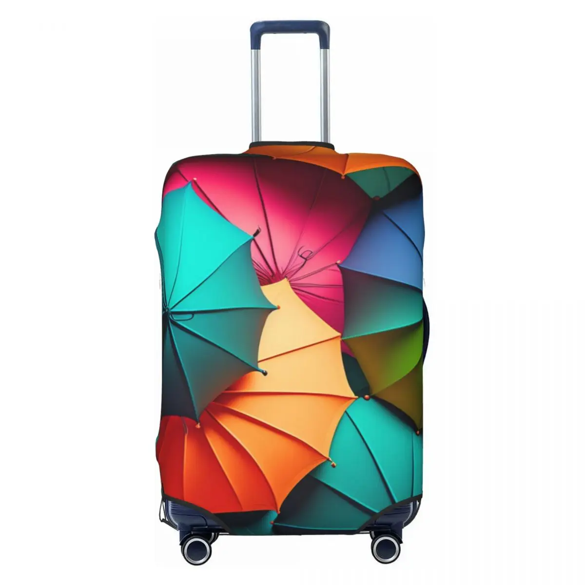 Colourful Umbrella Pattern Suitcase Cover 3d Design Business Protector Vacation Useful Luggage Supplies