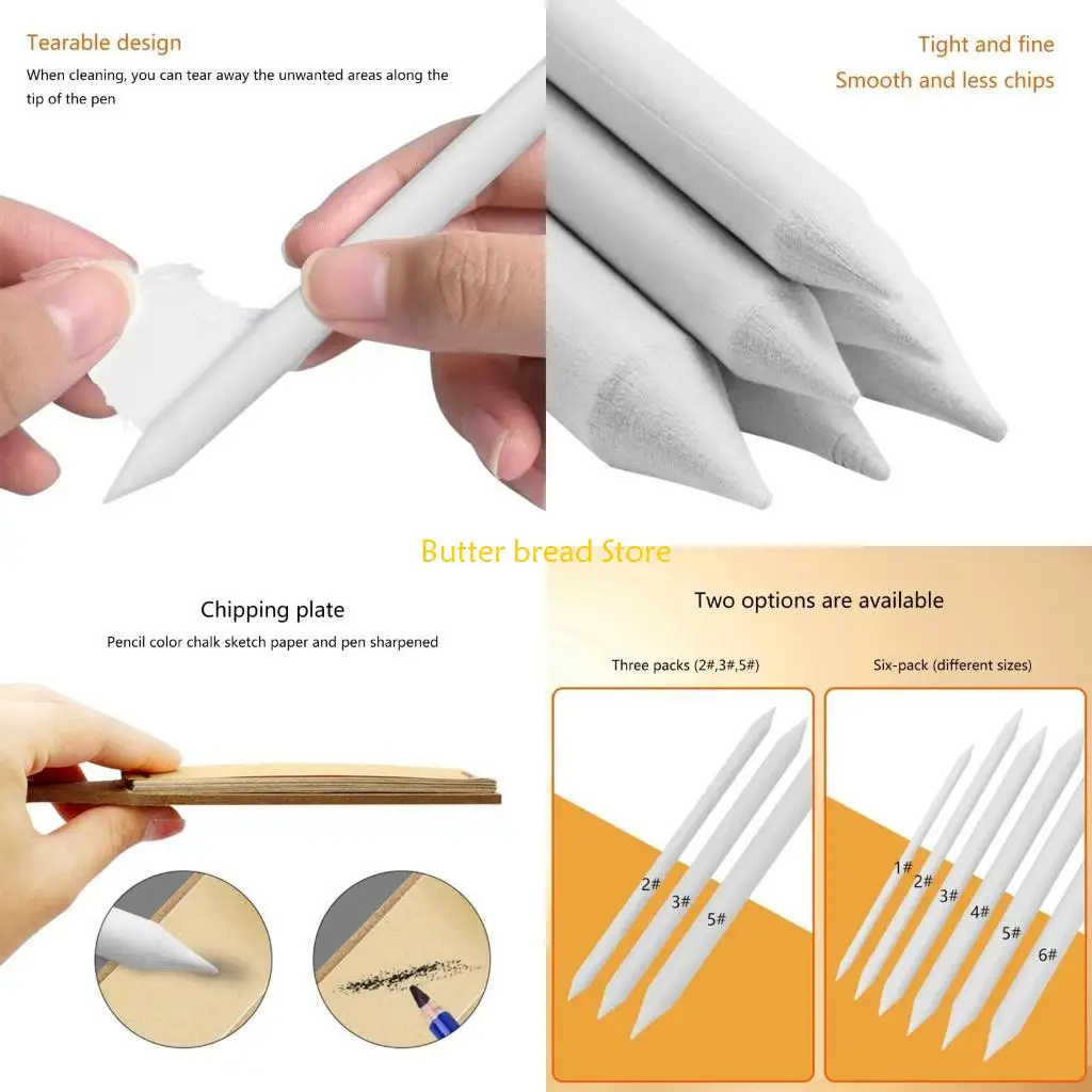 Bộ công cụ phác thảo dành cho nghệ sĩ W89C, Bộ giấy nhám Tortillion trộn đầu