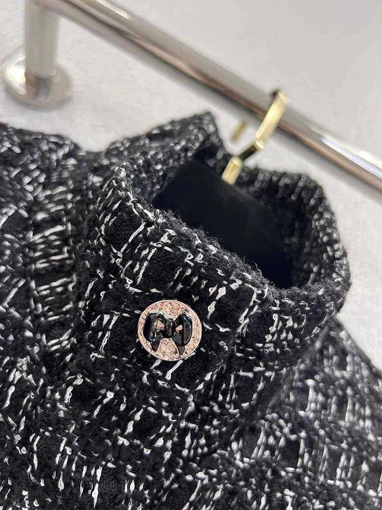 SVORYXIU الخريف نمط غير رسمي أسود س الرقبة حزام جاكيتات معطف المرأة نمط جديد موضة فضفاضة أنيقة قصيرة نمط جاكيتات معطف #2