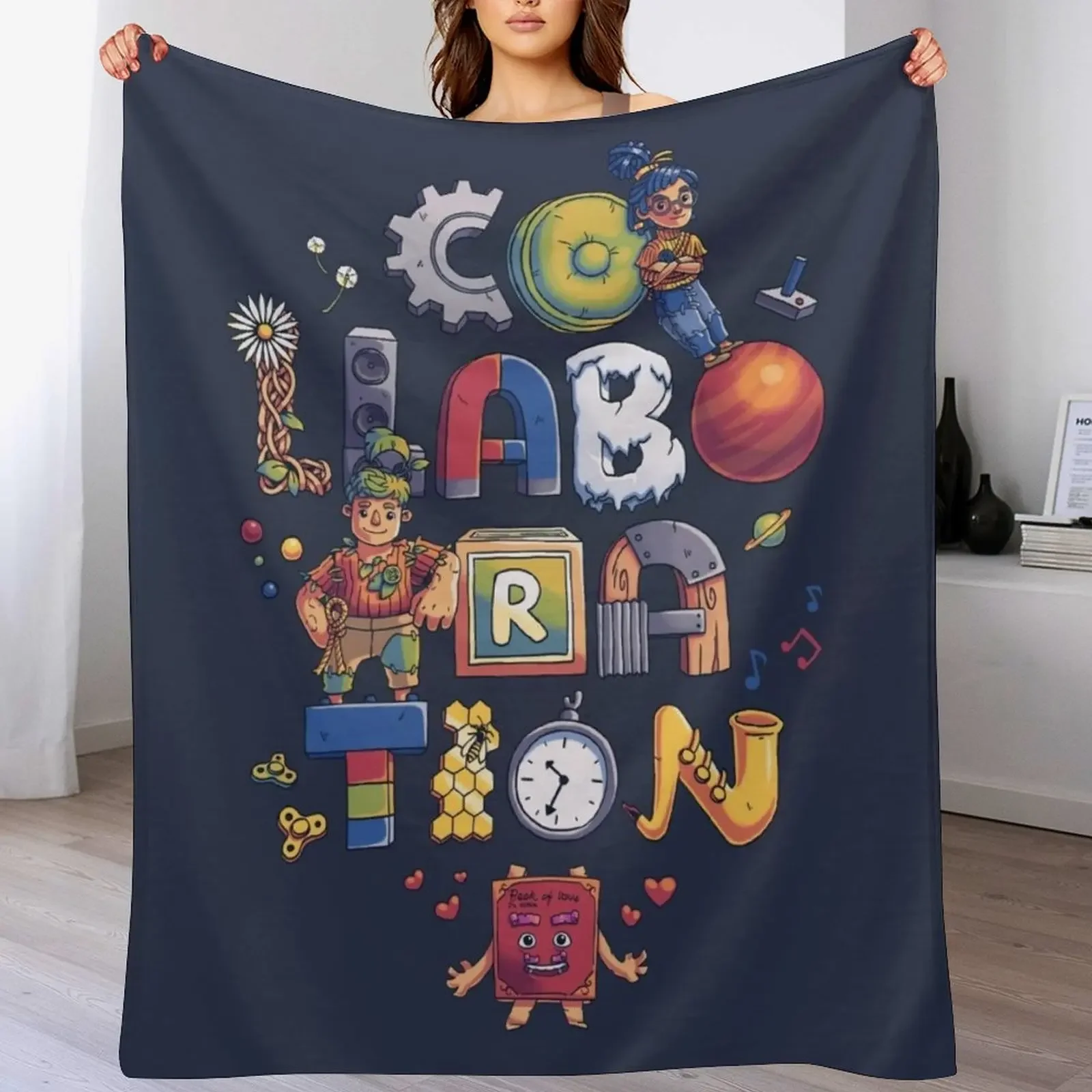 Collaboration // Cody, May, It Takes Two Throw Blanket Multi Use Warm Blanket for Living Room Bedroom