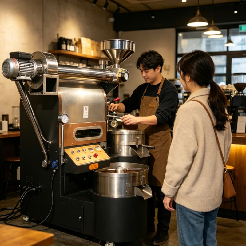 Customized 6-12kg Intelligent Drum Coffee Roaster, Dual Gas Electric Power Digital Control Stainless Steel Roasting Equipment
