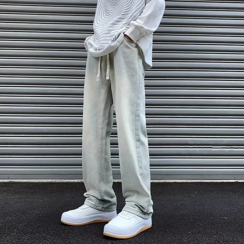 

Мужские джинсы больших размеров 300, прямые брюки, свободный крой, повседневные длинные брюки, весна-осень, модный бренд, износостойкие