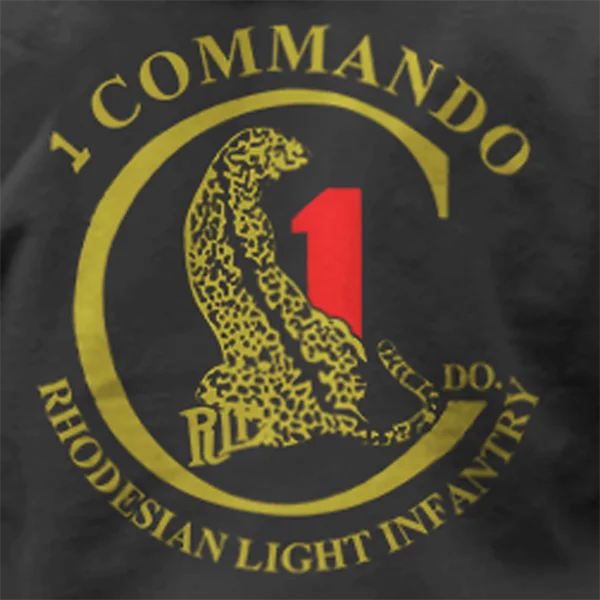 1 Commando Cheetah Big C logo RLI Rhodesian Light Infantry T Shirt. High Quality Cotton, Breathable Top, Loose Casual T-shirt