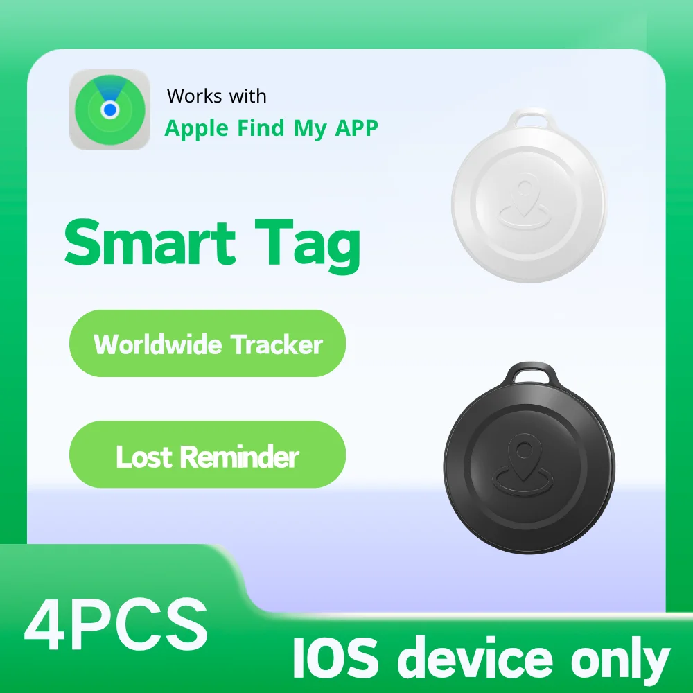 

4 шт., смарт-тег, GPS-трекер, IOS, совместимый поиск ключей, приложение, трекер для кошек, собака, детский локатор для наушников, потерянное напоминание