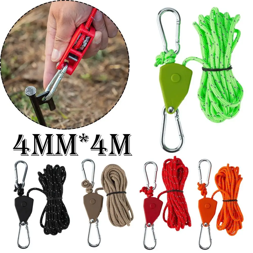 Metal Lifting Pulley 4mm Tent Anchor Awning Rope Hook Hardware Accessories Camping Tent Tie Pulley Ratchet Hangers