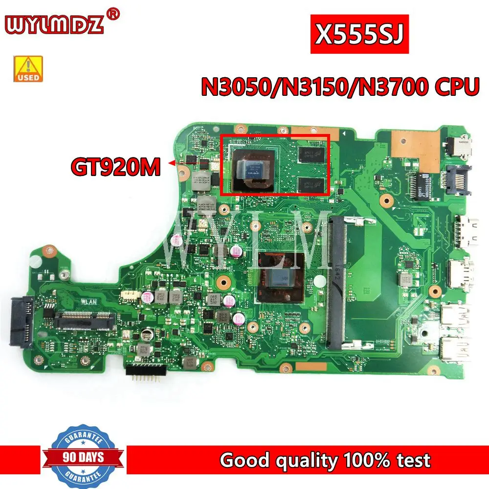 

X555SJ N3050/N3150/N3700 CPU GT920M Laptop Motherboard For Asus X555S X555SJ X555 A555 A555S Tested Working