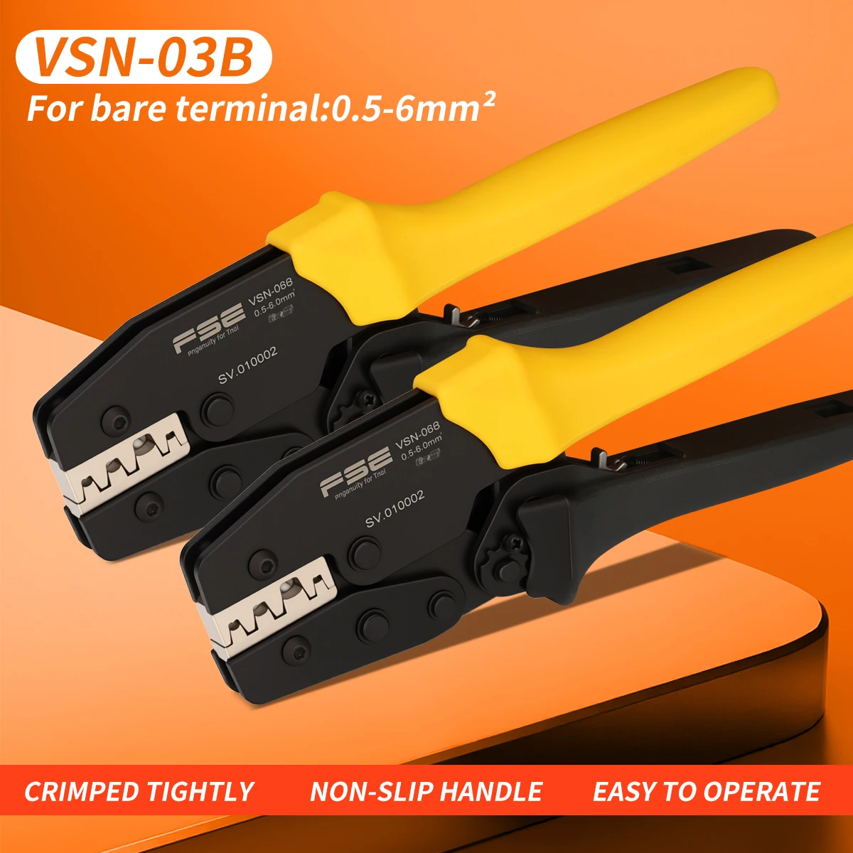 fse-vsn-huasheng圧着ペンチ、多機能高速電気圧着工具（絶縁被覆ピン端子および裸冷圧端子用）