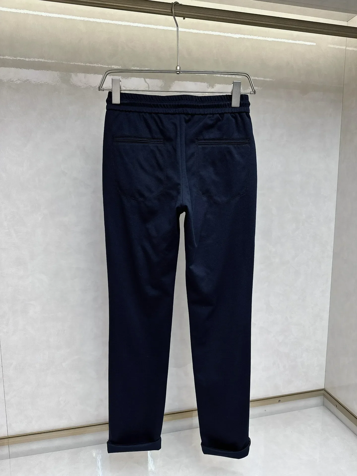 DIKU-Pantalones finos de algodón para hombre, ropa larga y cómoda con bordado, a la moda, de talla grande, M-4xL, primavera y verano, 2024