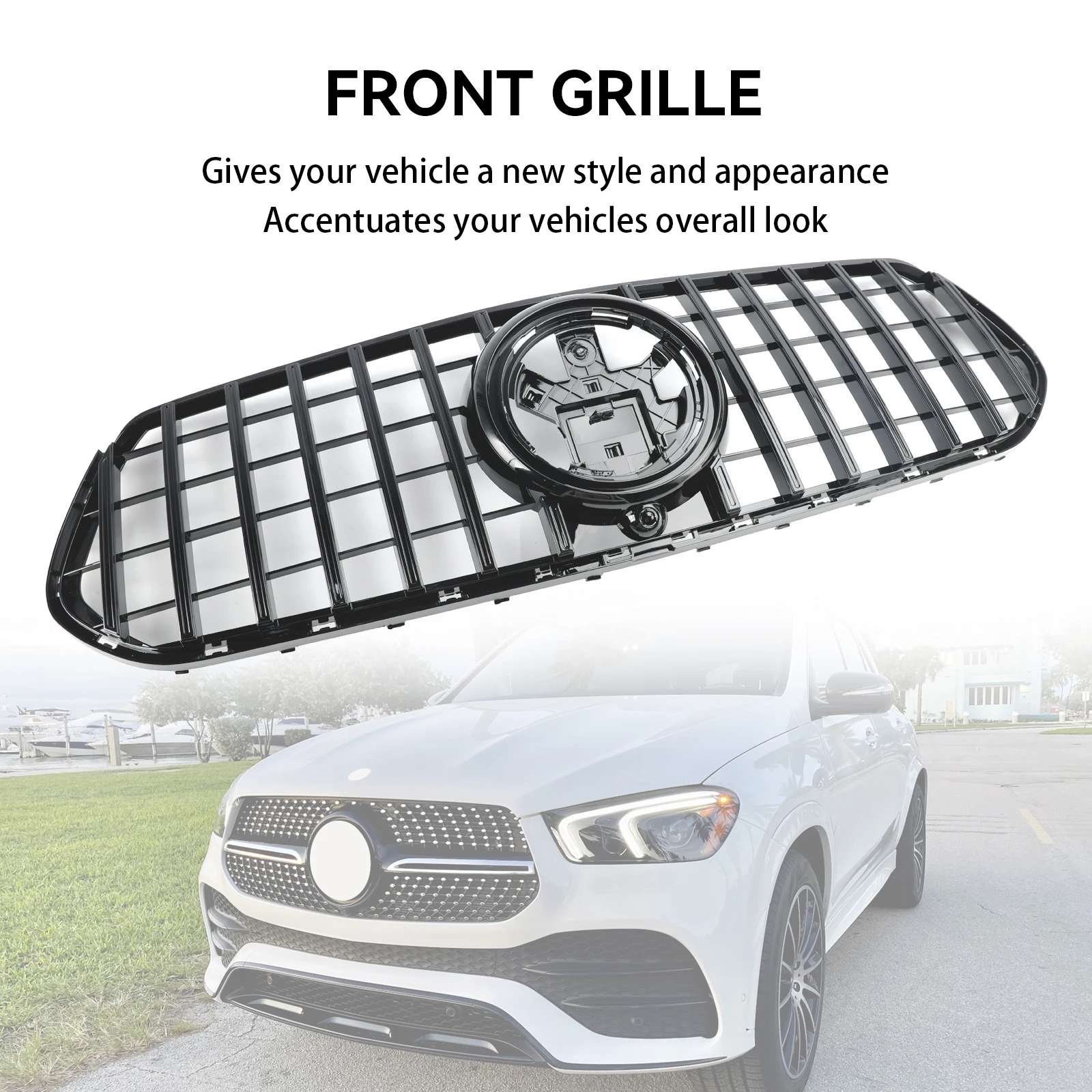 

Artudatech Front Bumper Grill Grille Fit Mercedes Benz GLE-Class C167 V167 2019-2023