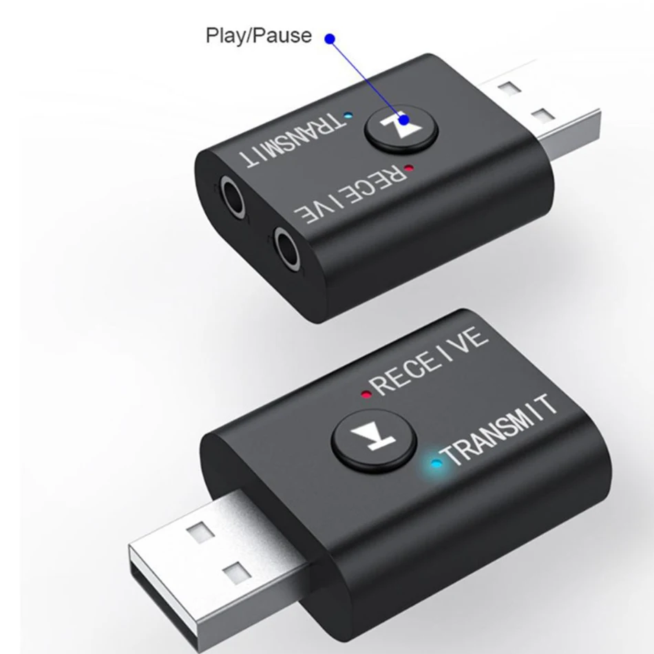 USB Bluetooth 5.0 Adapter 2 in 1 Transmitter Receiver Audio Bluetooth Dongle Wireless USB Adapter for Computer Laptop