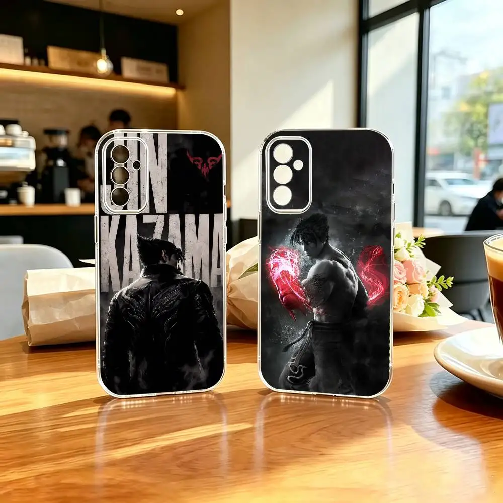 Fighting Game  T-Tekken Jin  Stand Phone Case Transparent TPU For Samsung A71, A70, A52, A51, A40, A30, A20