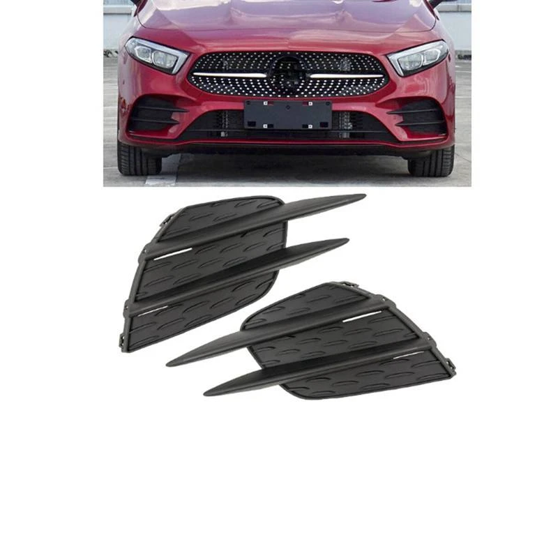 1 Paar Voorste Mistlamp Cover Voorbumper Grille Covers Voor Mercedes Benz 2019-2022 Een Klasse W177 1778858400 1778858300