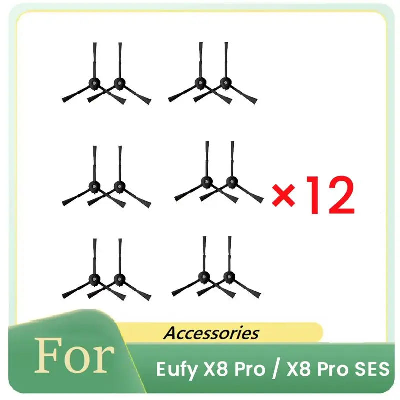 [NEWA76K!】 12 Pcs Side Brush For Eufy X8 Pro / X8 Pro SES Robot Vacuum Cleaner Parts Replacement