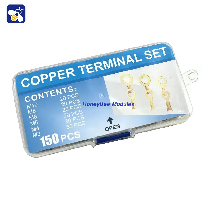 150PCS Pure copper O-ring lugs Ring terminals Round bare terminals Open copper terminals Wiring loom
