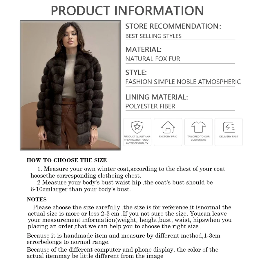 Casaco Real Fox Fur para mulheres, casaco de inverno luxuoso, quente, comprimento médio, pele natural, lapela, 2023