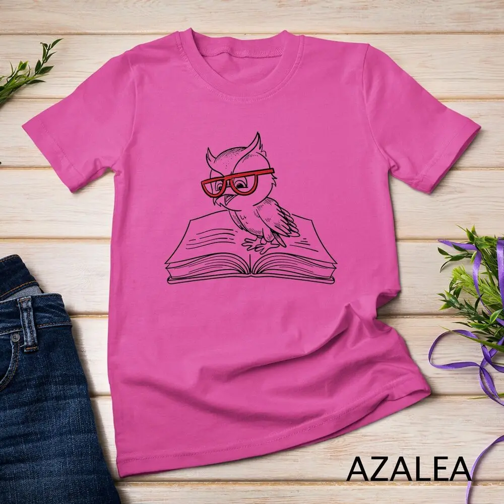 Books and Owls Reading Literature Forest Animal Premium Unisex T-shirt