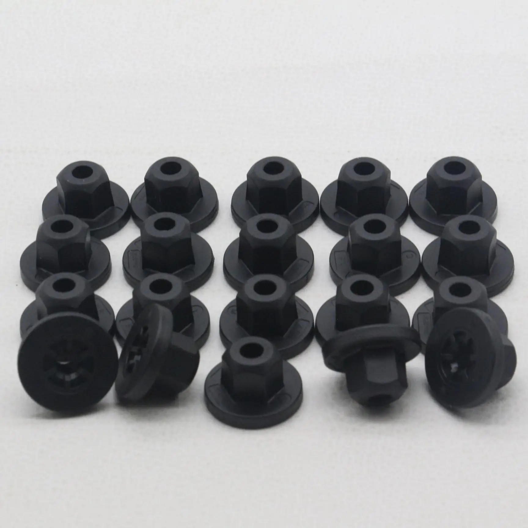 

20 Pcs Hex Head Black Nylon Self-Threading Nut Fastener For BMW 535i 550i 640i 650i M6 X4 X5 2017-On Gran Coupe GT | 51161943122