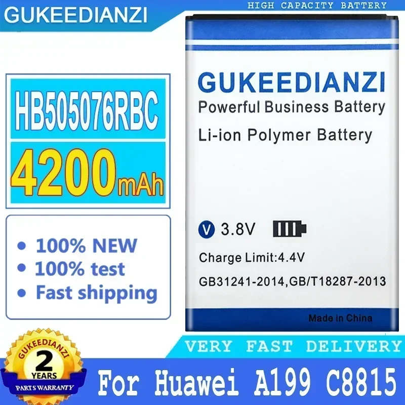 4200mAh HB505076RBC High Capacity Mobile Phone Battery For Huawei G615, Y3 II, LUA-A22, LUA-U02, LUA-L21, LUA-U22, LUA-L02