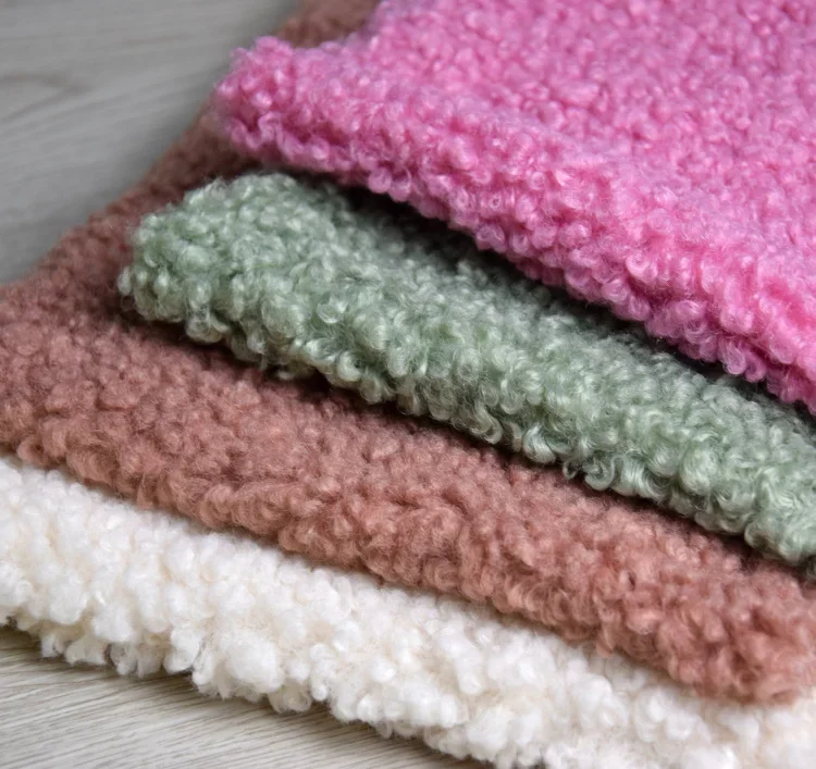 

160*100cm sheep faux plush fur fabric, small curly clothing wool material plush lining fabric for patchwork