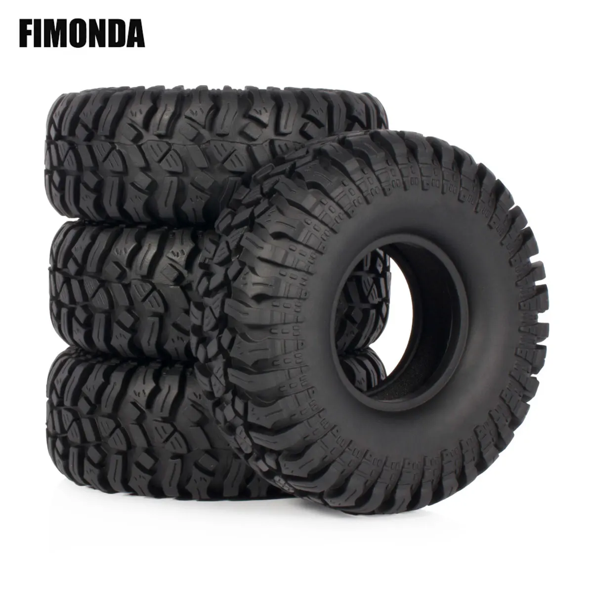 114*42mm 4Pcs 1.9\'\' Rubber Rock Tyres Wheel Tires for 1/10 RC Crawler Car Axial SCX10 TRX4 D90 Capra Redcat Gen8 YIKONG LCG Part