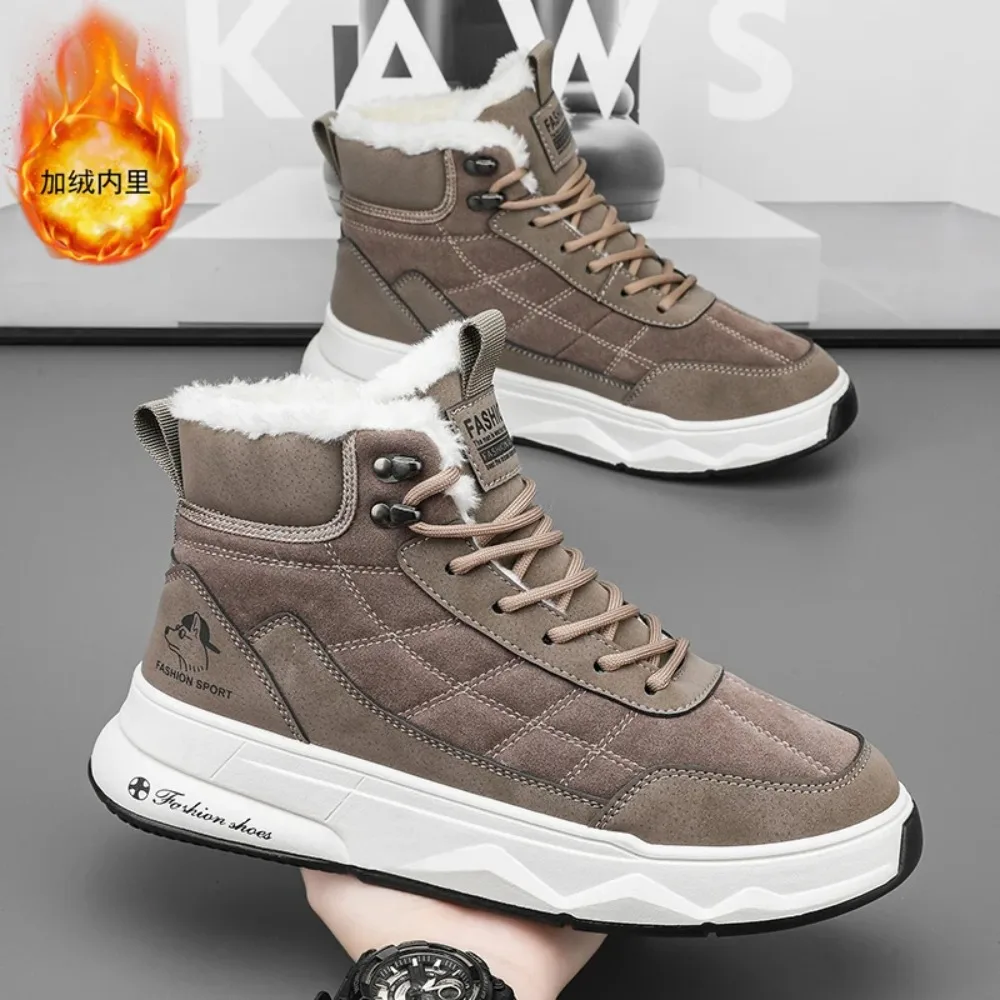 

Winter cotton shoes plush warm snow boots thick soled fashionable casual short boots outdoor cold resistant work cotton boots