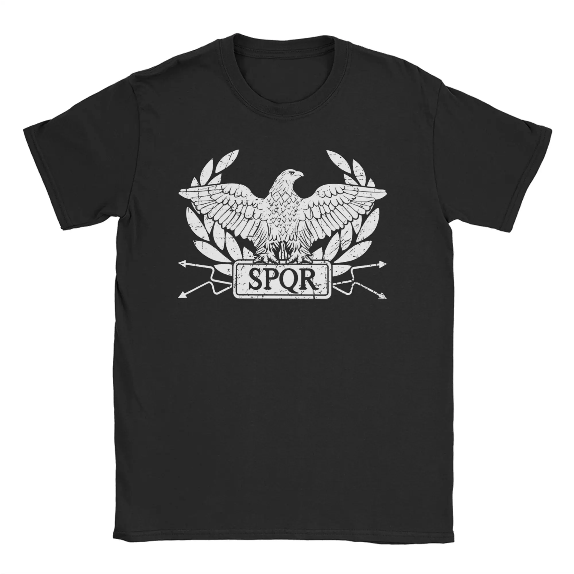 

SPQR Roman Gladiator Imperial Eagle T-Shirt for Men Women 100% Cotton Tees Round Neck Short Sleeve T Shirts Printed Clothes