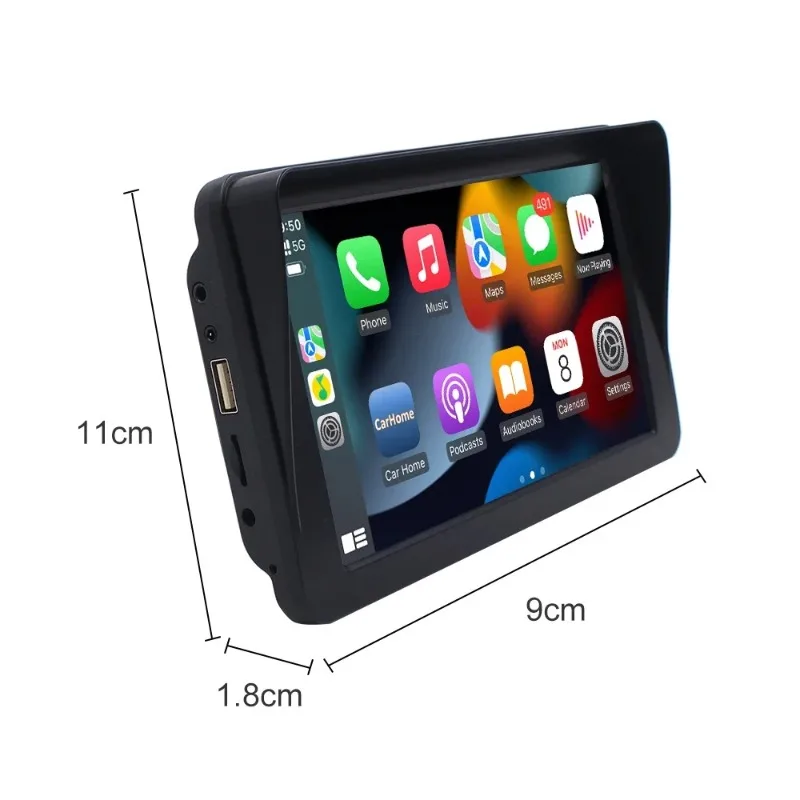 شاشة IPS محمولة 7 بوصة، ملاحة GPS Carplay اللاسلكية للسيارات GPS Touch WiFi #2