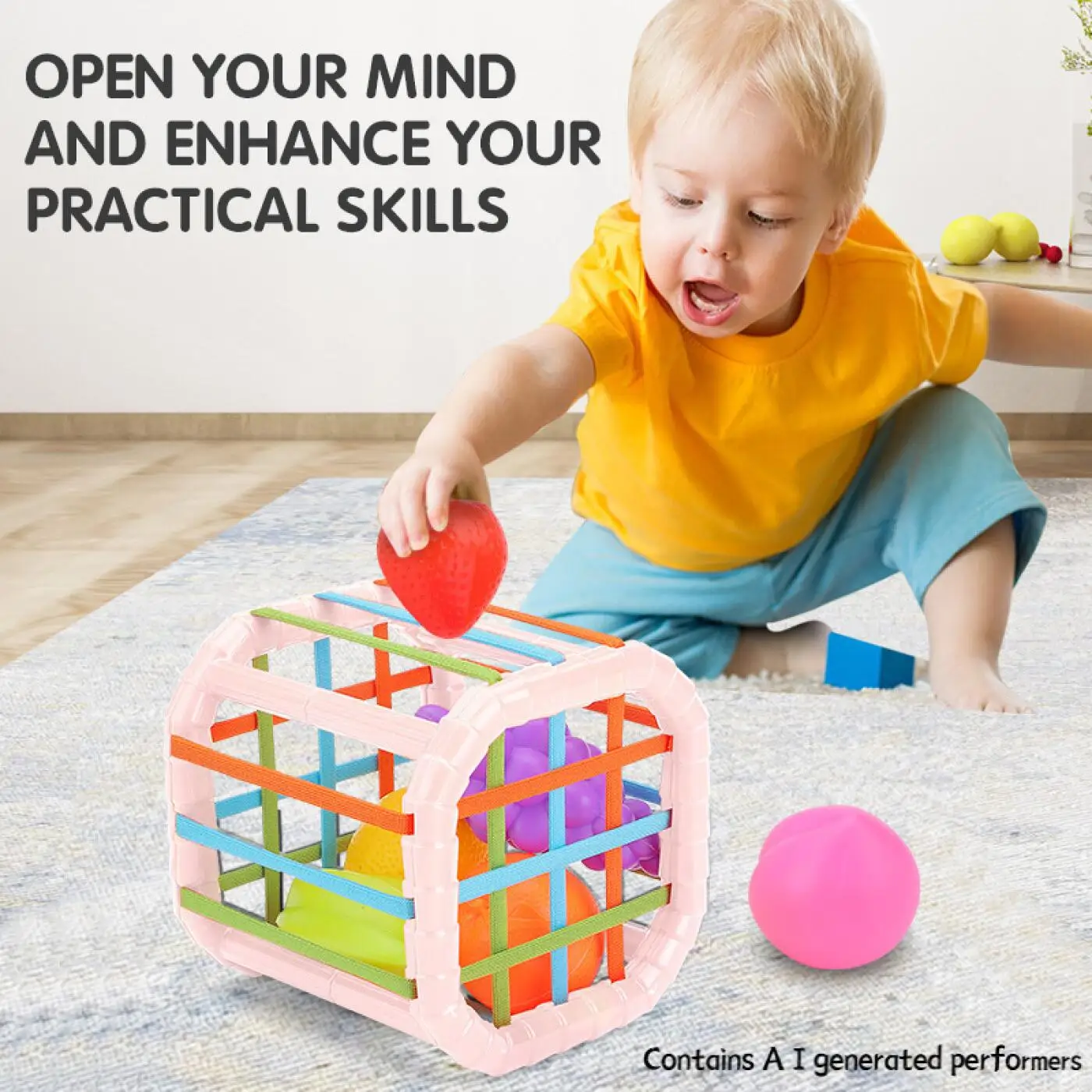 Montessori brinquedos do bebê 18 meses desenvolvimento sensorial aprendizagem brinquedos educativos blocos coloridos jogo de classificação para bebês infantis