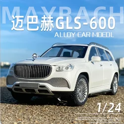 1:24 Maybach GLS600 Alloy Car Model Diecasts Metal Toy Car Model Collection Sound Light Simulation Car Kids Toys Gift A101