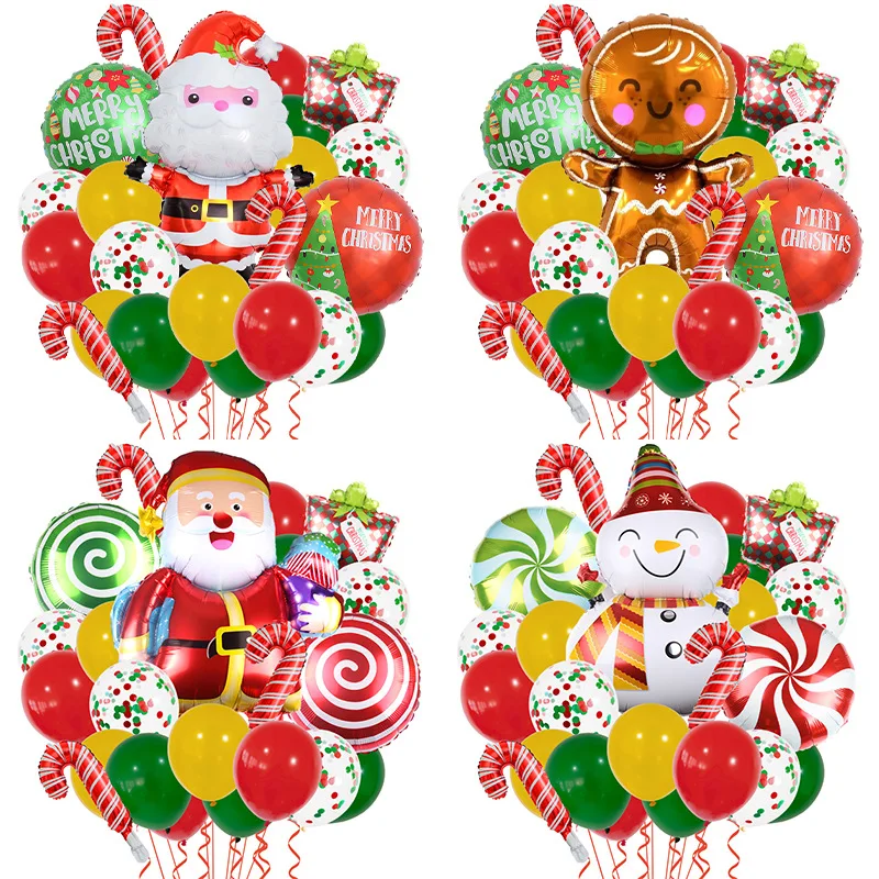 

1Set Foil Balloon Christmas Decoration 2023 Santa Claus Snowman Ballon Gift For Home Christmas Party Decor Supplies