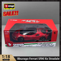 New In Stock Bburago Ferrari Sf90 Xx Stradale 1:18 Ferrari Sf90 Spider Sports Car  Miniature Alloy Diecast Model Custom Kids Toy