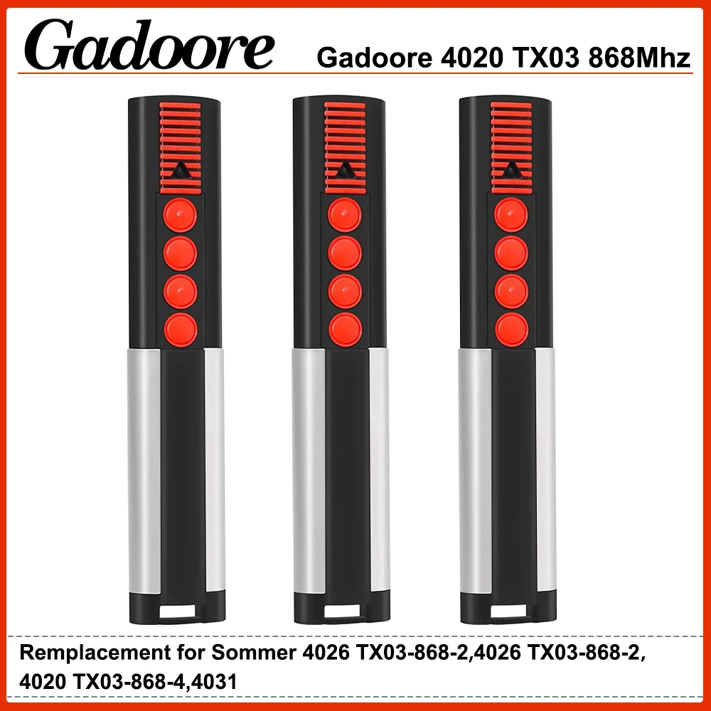 Gadoore SM4020 4020 TX03 868Mhz Garage Door Remote Compatible With 868.8 Mhz Sommer 4020 TX03-868-4 ,4026 TX03-868-2