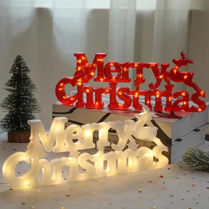 10Pcs/Lots Christmas Decorative Items Christmas Wreath Accessories Three-dimensional Alphabet Lights