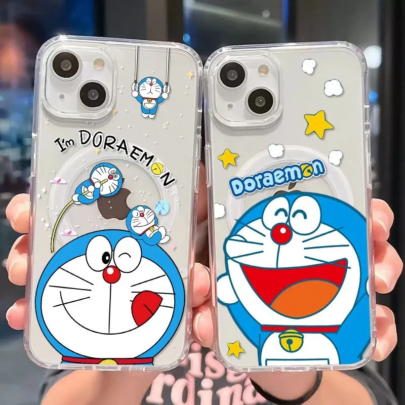 Hot Anime D-Doraemon Stars Magsafe Magnetic Phone Case for iPhone 16 15 14 13 12 11 8 7 Plus Pro Max X XR XSMax Soft Clear Cover