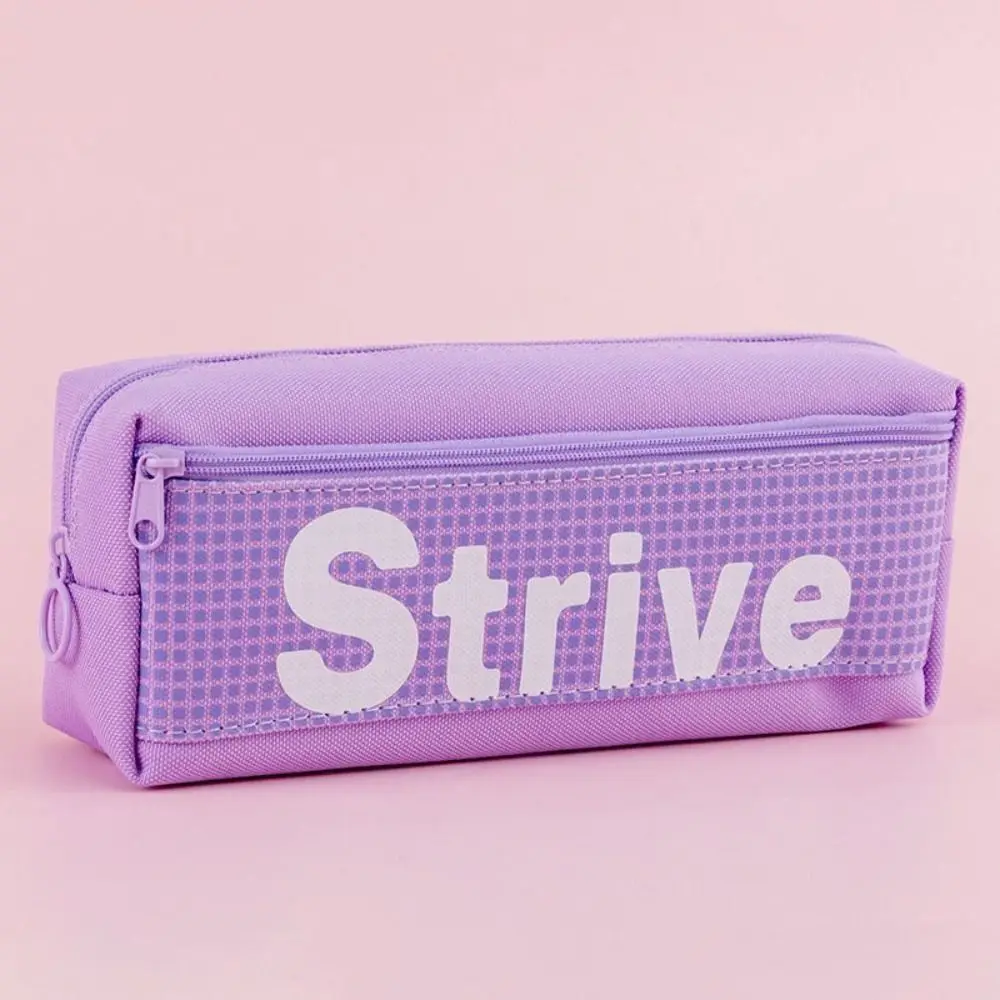 New Canvas Pencil Case Double Layer Large Capacity Pencil Box Cute Multi-function Pencil Bag Students
