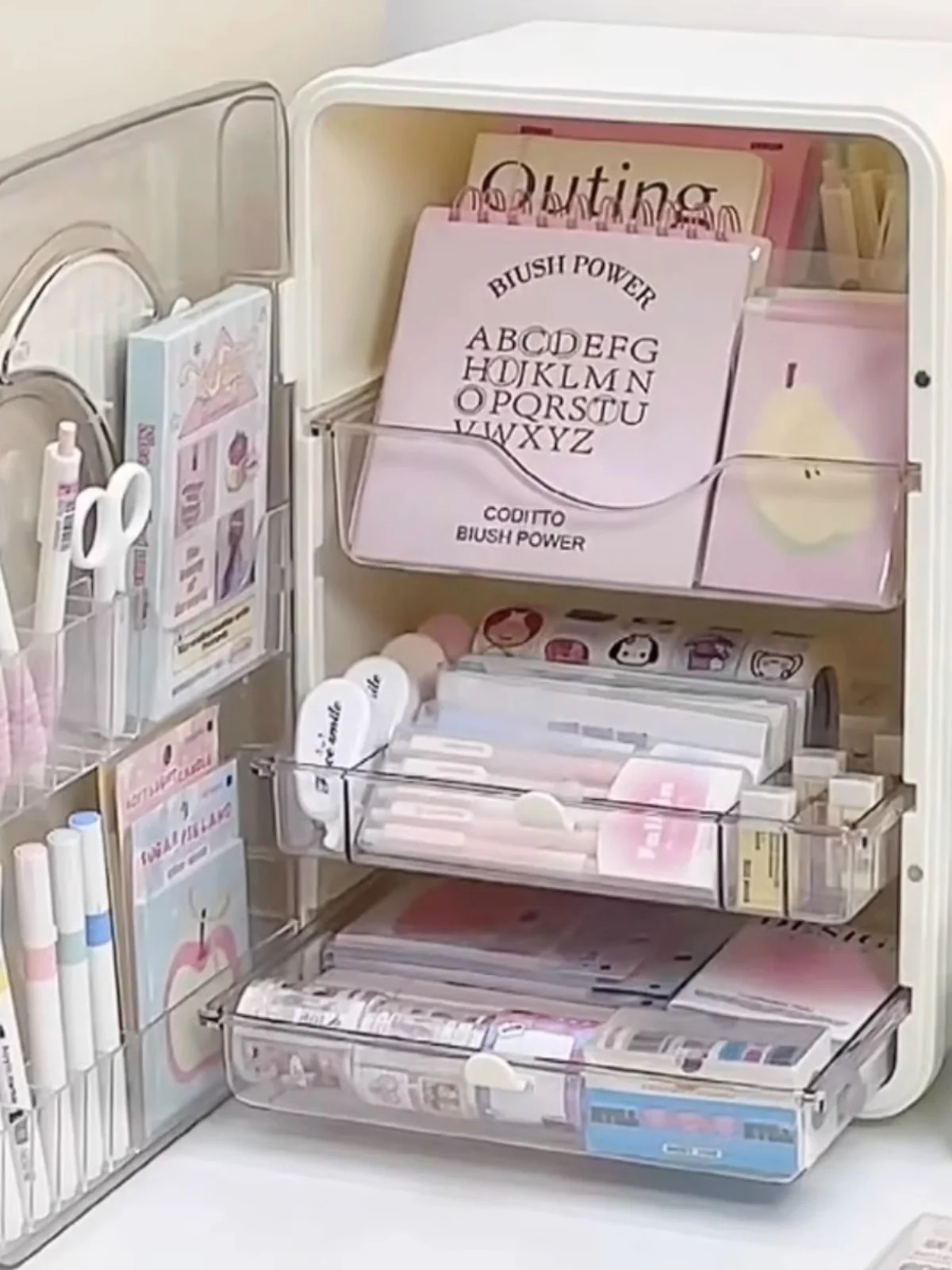 

Desktop Organizer Box Der Sle Japanese Sle Tabletop Storage elf Multi-Functional Stationery Cabinet Small Cabinet